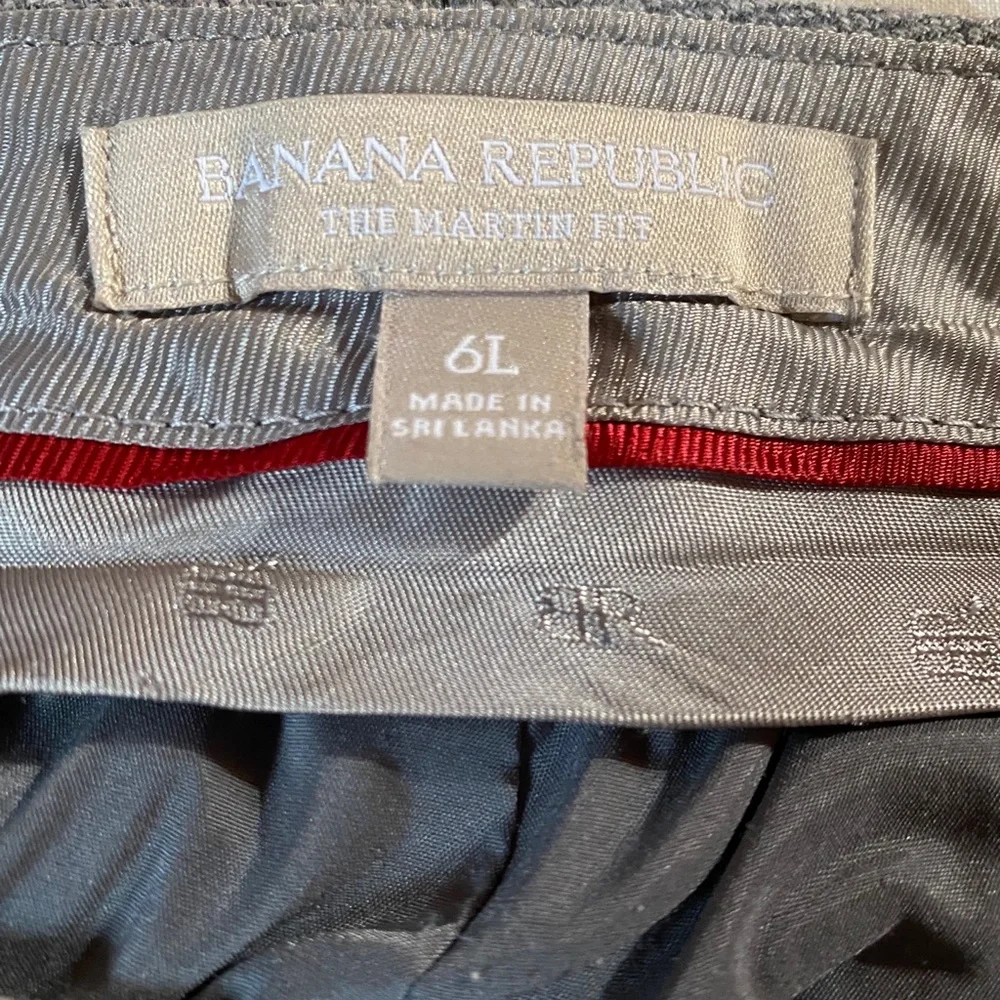Banana Republic Martin Fit Gray Dress Wool Pants Trousers Size: 6 Long